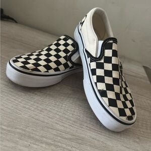 Vans Black and White Checkered Slip-On Sneakers
